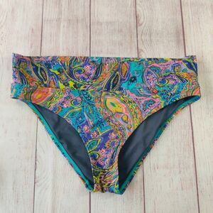 Victoria's Secret vibrant paisley print mid rise swim bottom